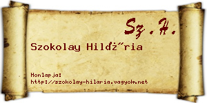 Szokolay Hilária névjegykártya